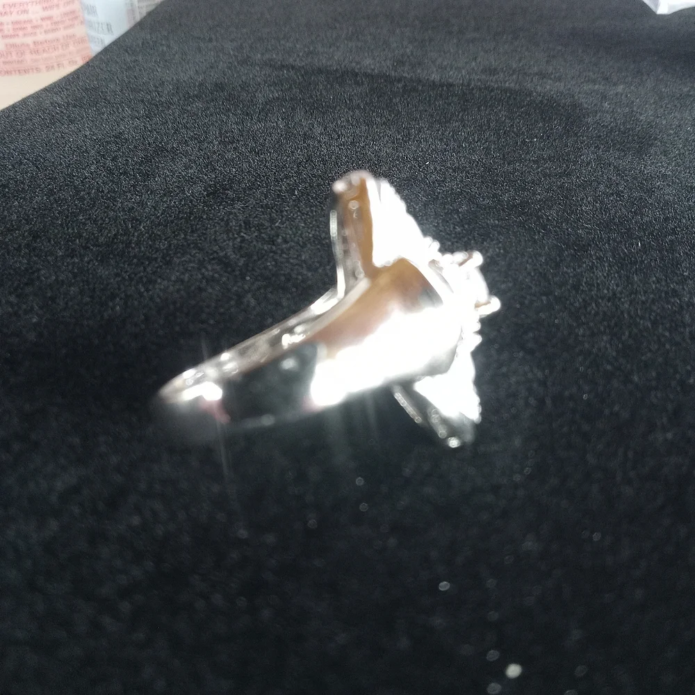 Cocktail Ring Size 9.75 Silver Plated CZ Baguette Ring Stunning By CAPACCI